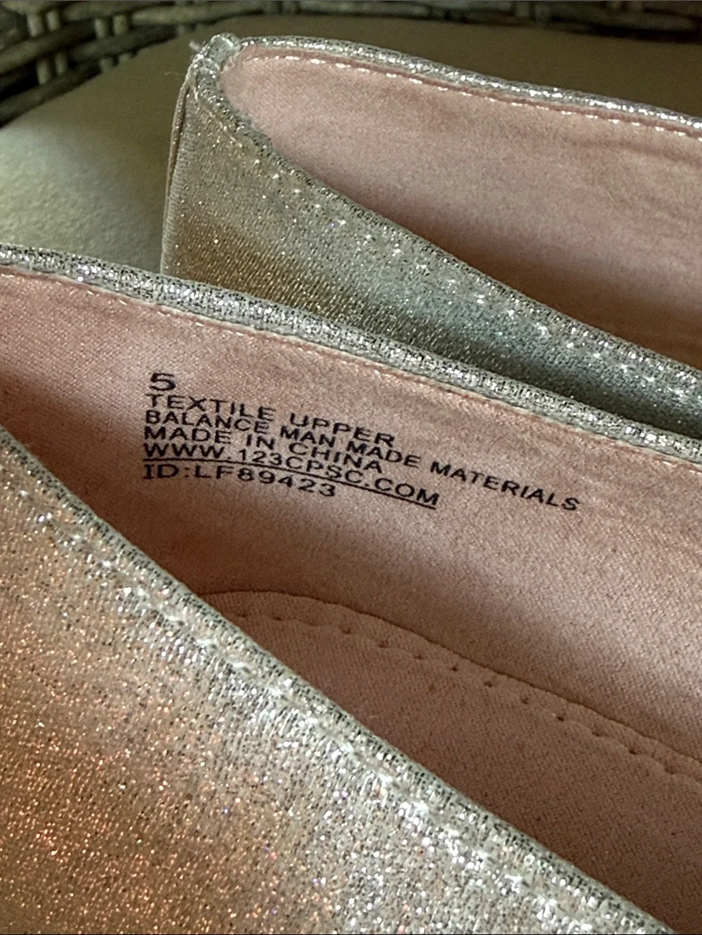 Cynthia Rowley Iridescent Silver-Glitter Rhinestone Bow Ballet Flats